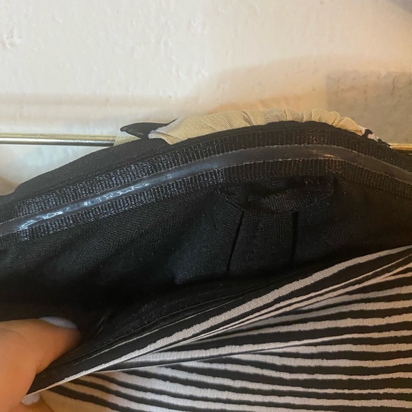 MM Couture by Miss Me Tan Black Stripe Strapless Party Cocktail Dress - Picture 4 of 11